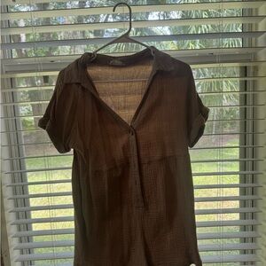 Altar'd State Brown Casual Button Down Shirt